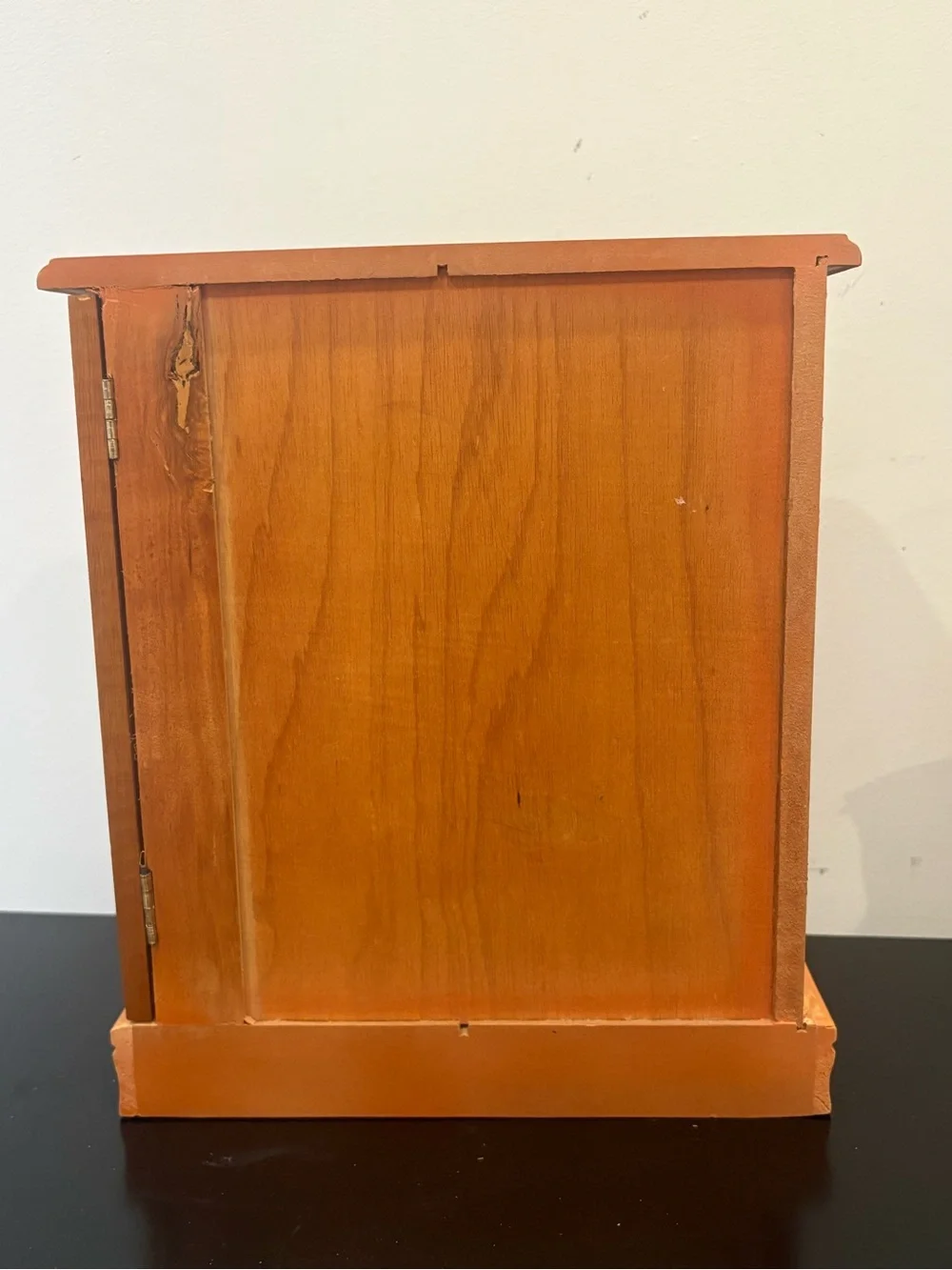 Vintage Wooden Jewelry Box with Glass Door with Four Boxes